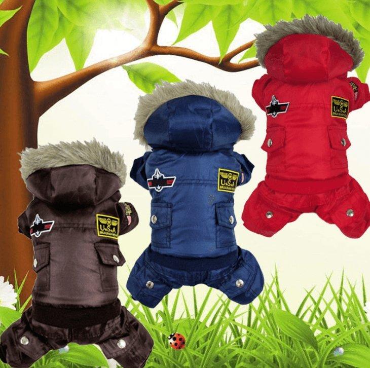 Air Force Inspired Four-Legged Pet Suit - Stylish Autumn And Winter Coats For Dogs